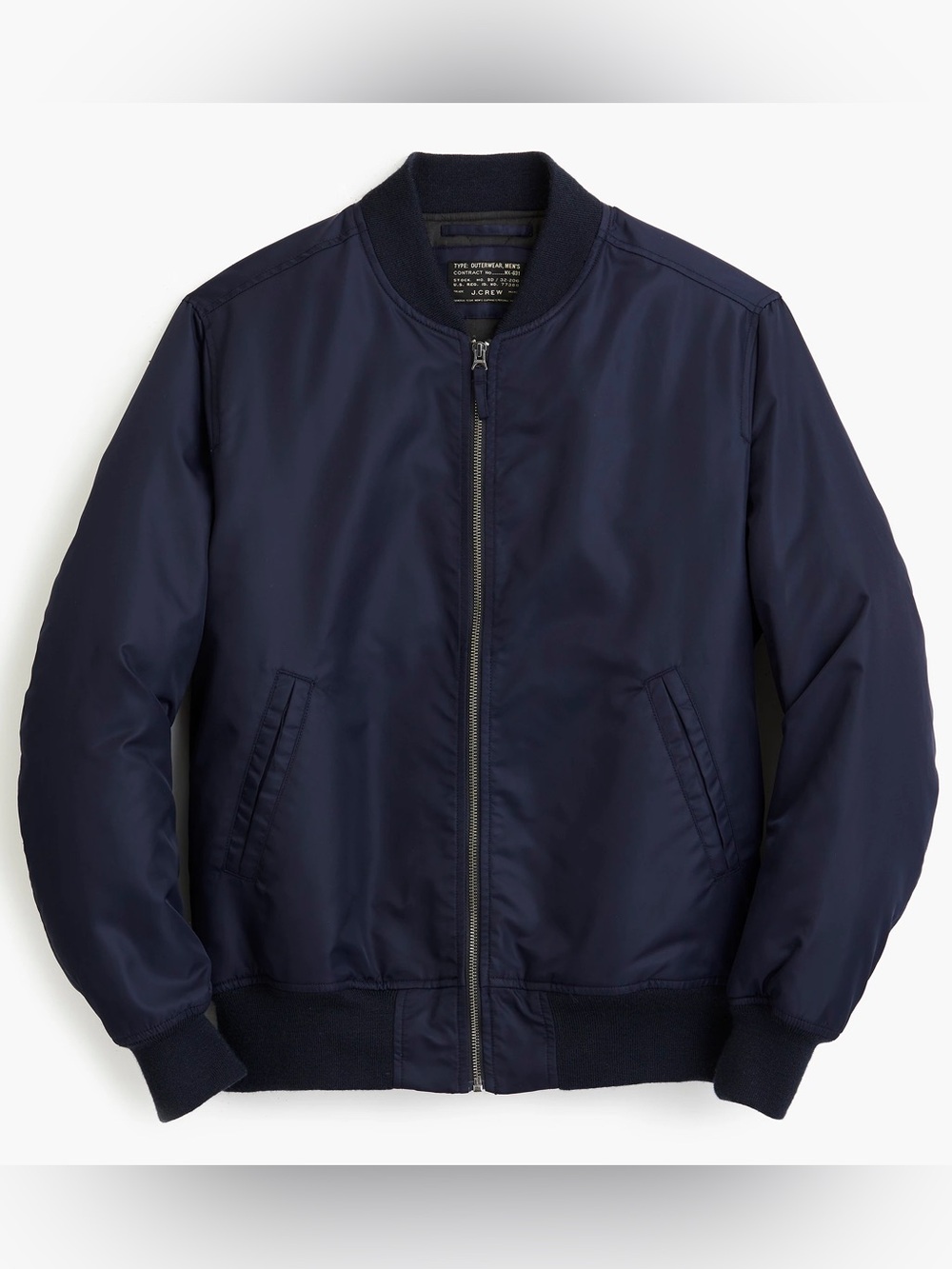 J. Crew Everyday Bomber Jacket in Navy Blue